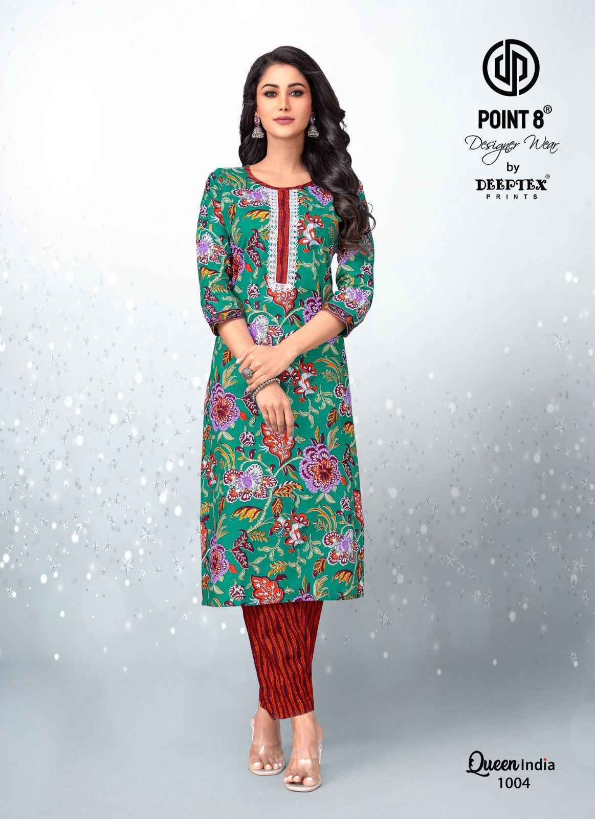 Deeptex Queen India Vol 10 Cotton Kurti With Pant ( 10 pcs Catalogue )
