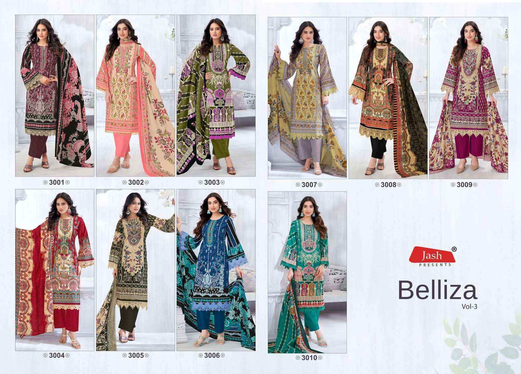 Jash Belliza Vol 3 Cotton Pakistani Salwar Kameez ( 10 pcs Catalogue )
