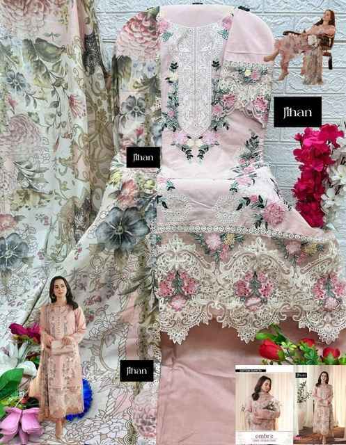Jihan Ombre Cotton Dress Material New Catalog ( 3 pcs Catalogue )
