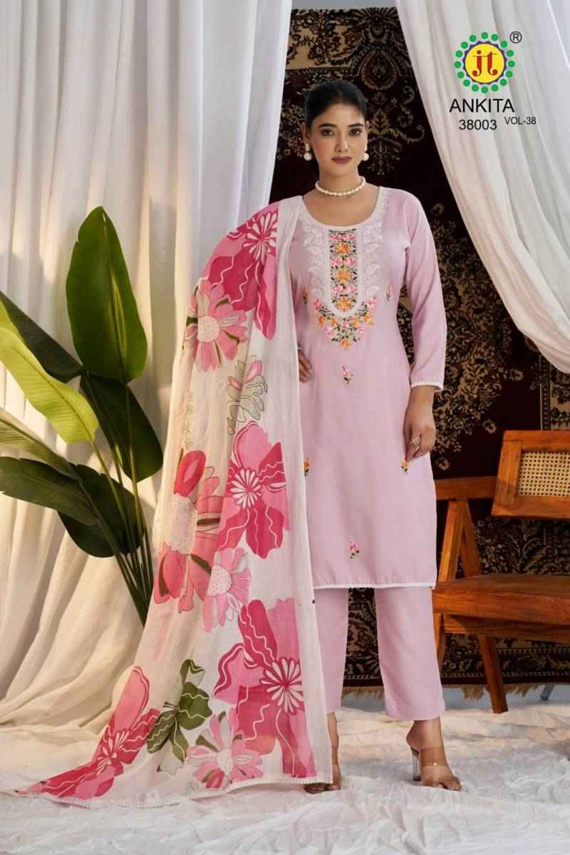 Jt Ankita Vol 38 Rayon Printed Dress Material Collection ( 5 Pcs Catalogue )