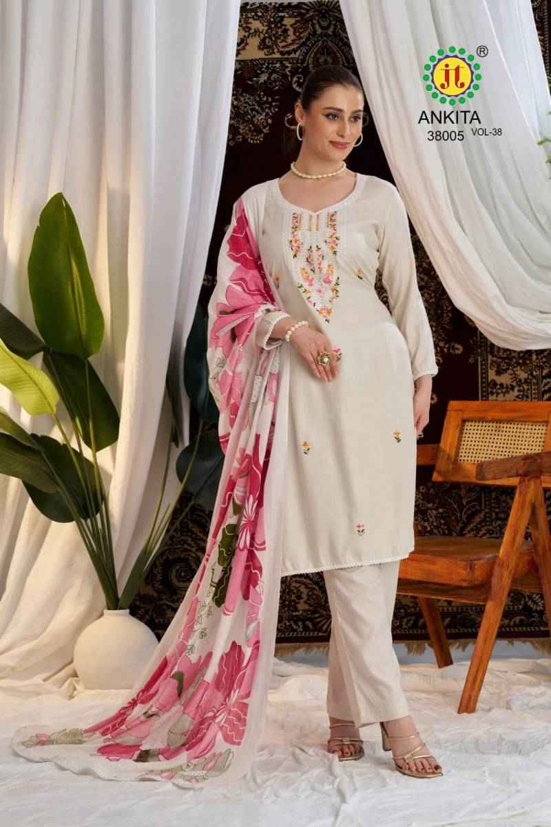 Jt Ankita Vol 38 Rayon Printed Dress Material Collection ( 5 Pcs Catalogue )