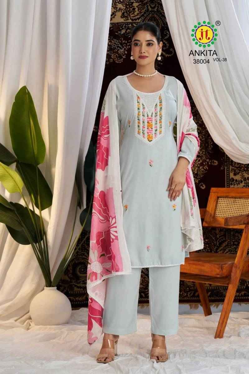 Jt Ankita Vol 38 Rayon Printed Dress Material Collection ( 5 Pcs Catalogue )