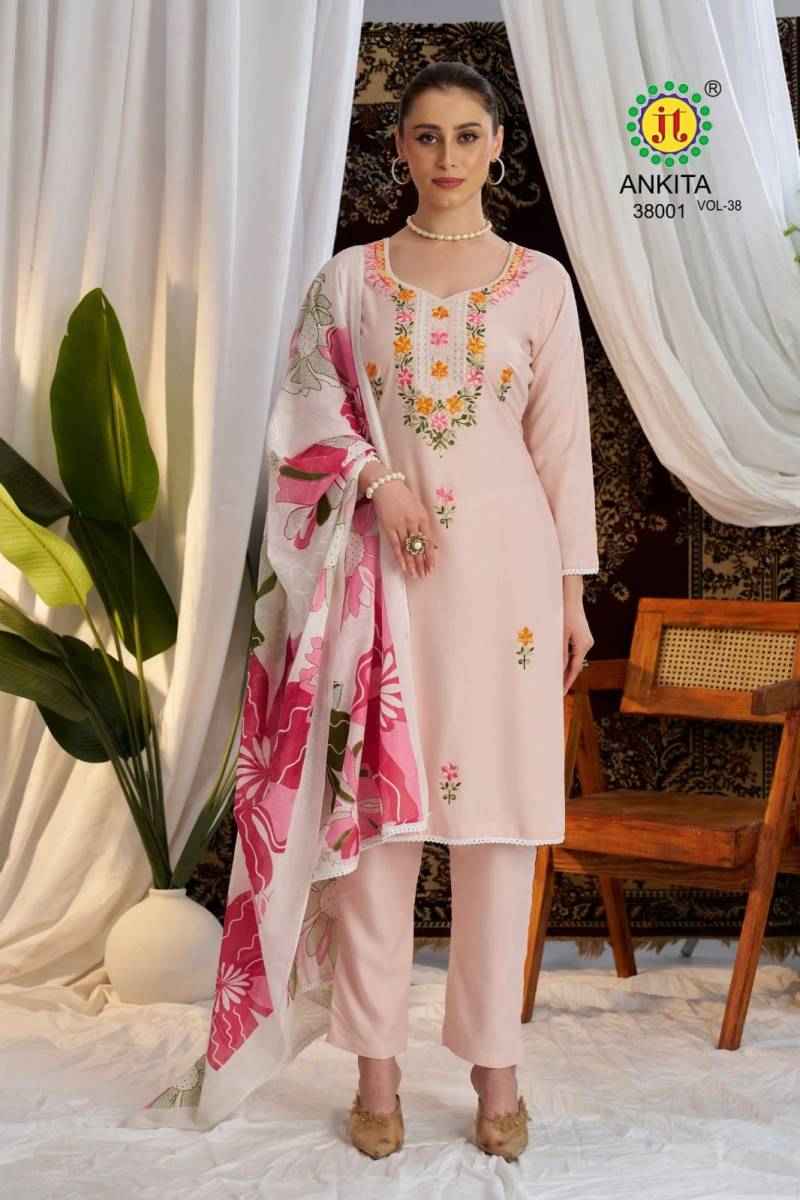 Jt Ankita Vol 38 Rayon Printed Dress Material Collection ( 5 Pcs Catalogue )