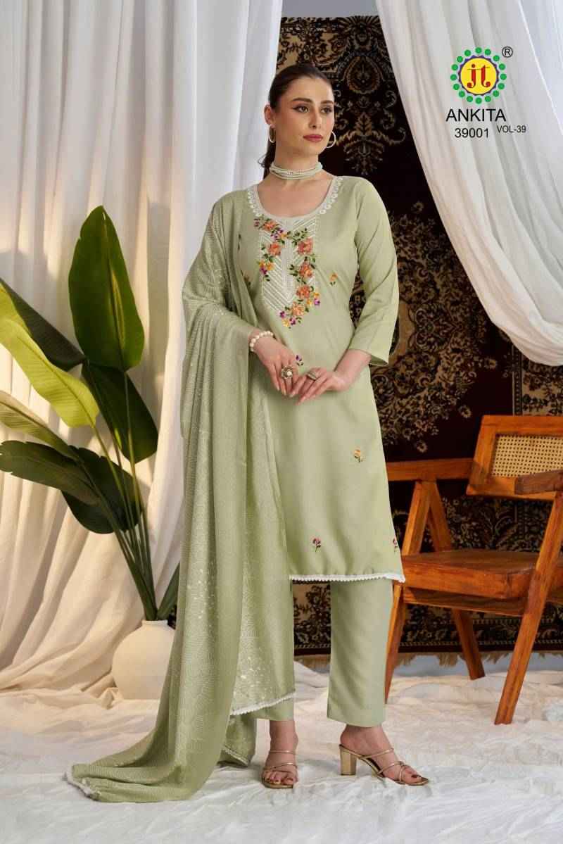 Jt Ankita Vol 39 Rayon Printed Dress Material Collection ( 5 Pcs Catalogue )