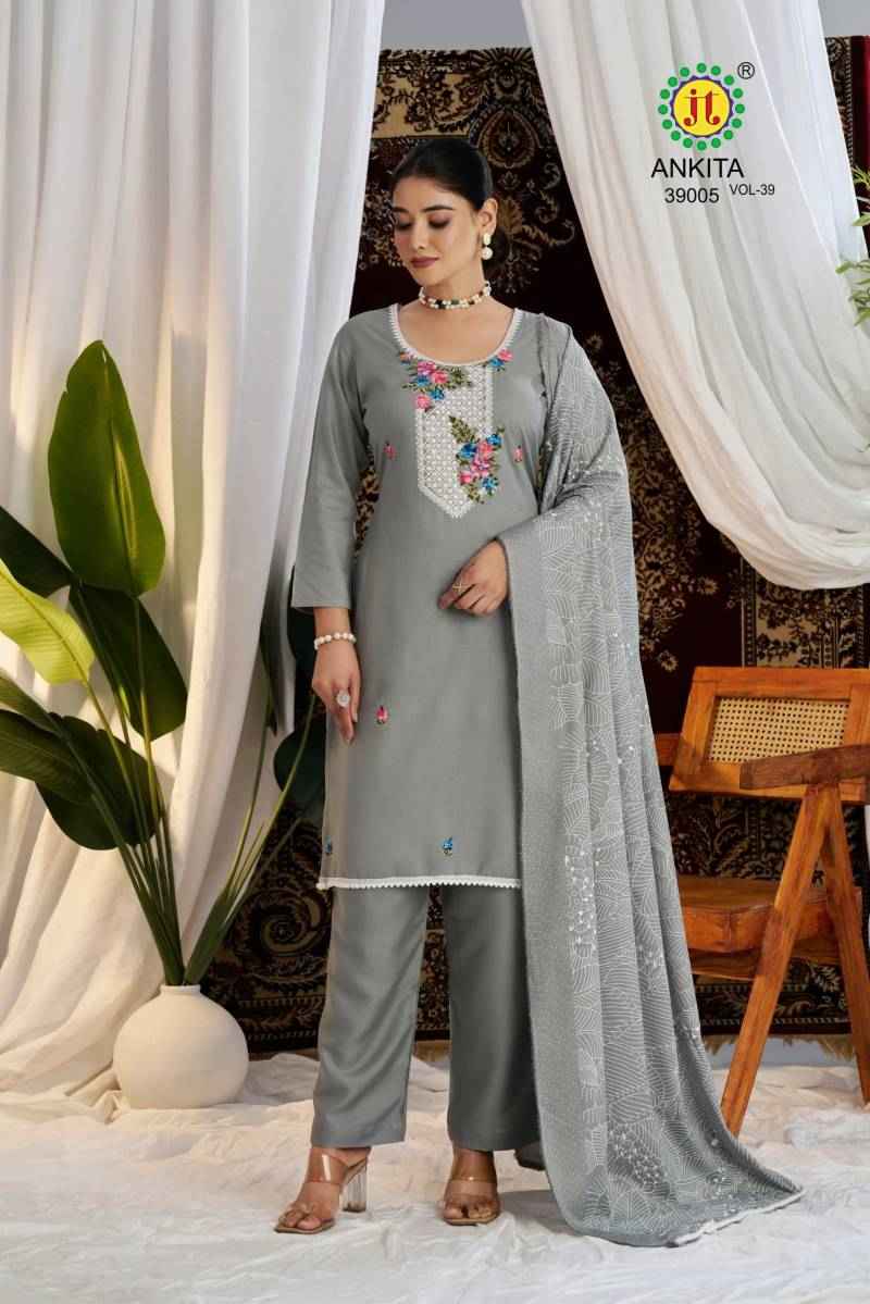 Jt Ankita Vol 39 Rayon Printed Dress Material Collection ( 5 Pcs Catalogue )