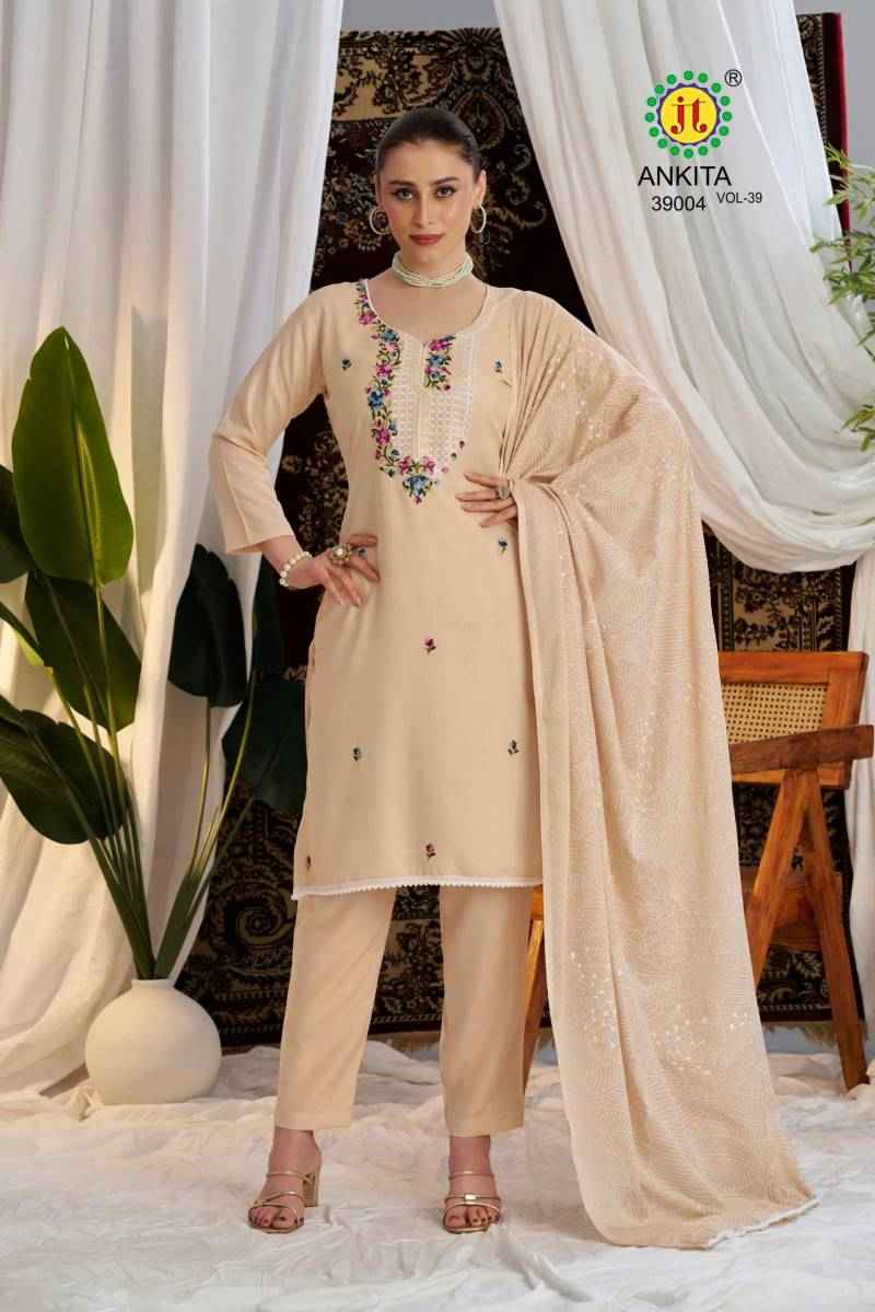 Jt Ankita Vol 39 Rayon Printed Dress Material Collection ( 5 Pcs Catalogue )