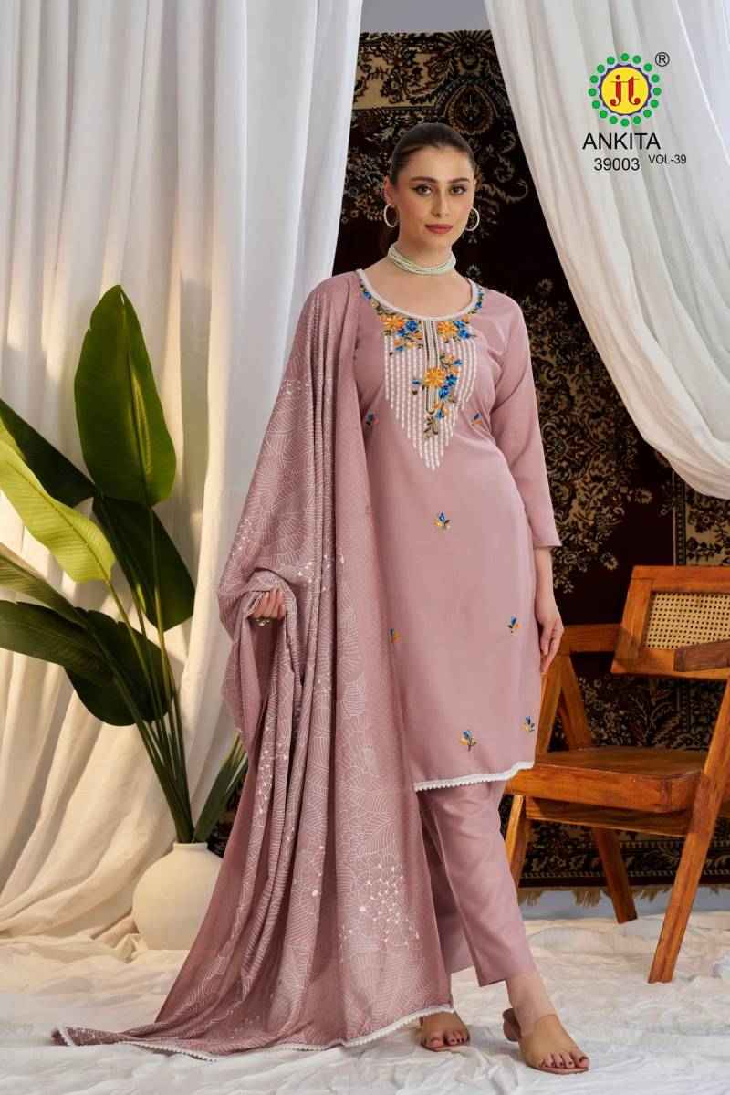 Jt Ankita Vol 39 Rayon Printed Dress Material Collection ( 5 Pcs Catalogue )