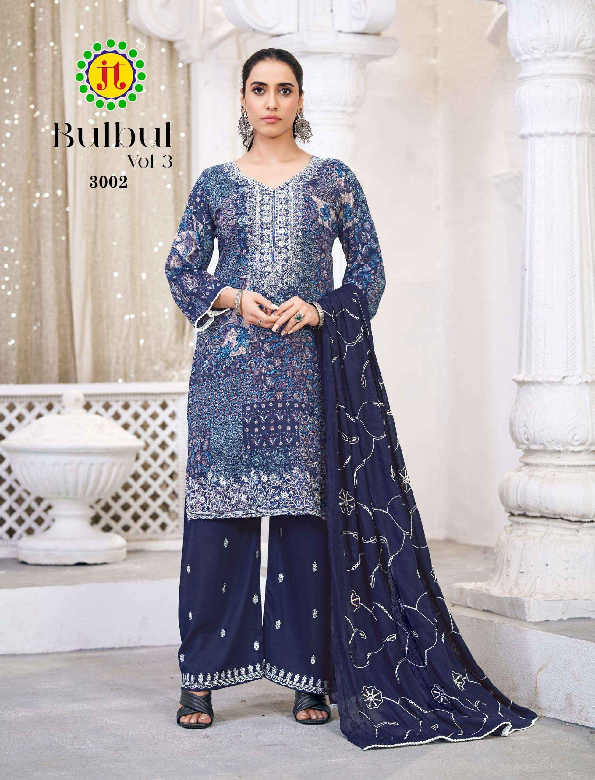 Jt Bulbul 3 Rayon Pakistani Salwar Suits Wholesale Price ( 4 Pcs Catalogue )