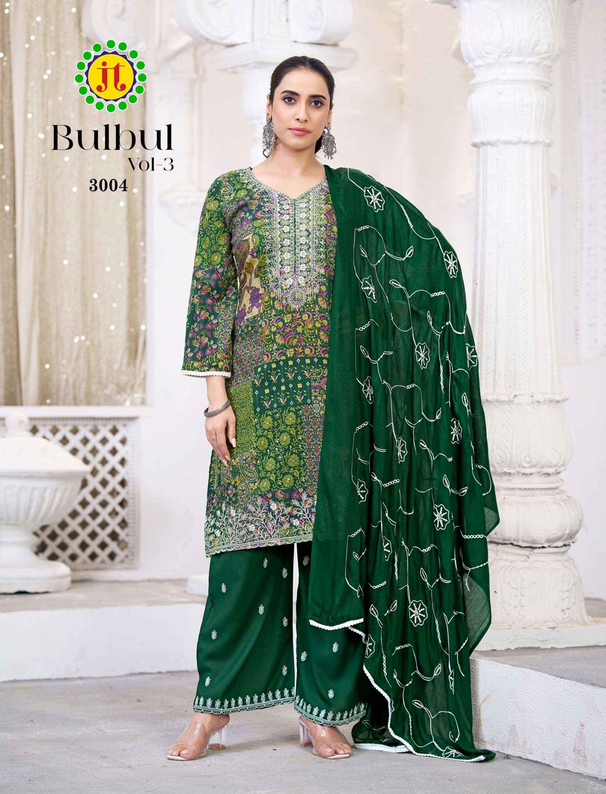 Jt Bulbul 3 Rayon Pakistani Salwar Suits Wholesale Price ( 4 Pcs Catalogue )
