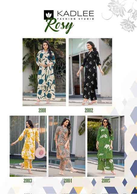 Kadlee Rosy Rayon Co Ord Set Wholesale Price ( 5 Pcs Catalog )