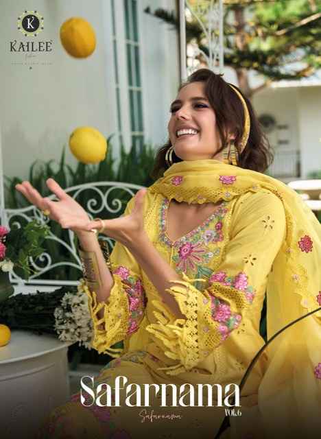 Kailee Fashion Safarnama Vol 6 Cotton Kurti Combo Wholesale Price ( 6 pcs Catalogue )