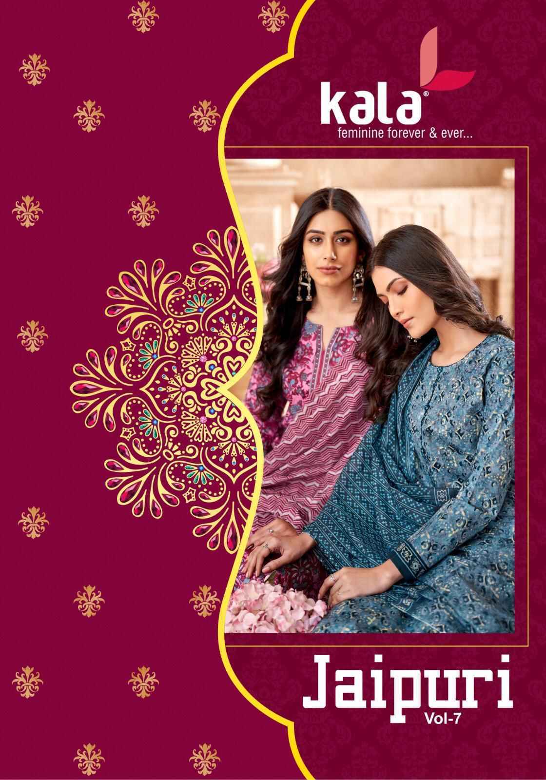 Kala Jaipuri Vol 7 Cotton Salwar Kameez Wholesale Price ( 12 Pc Catalogue ) 