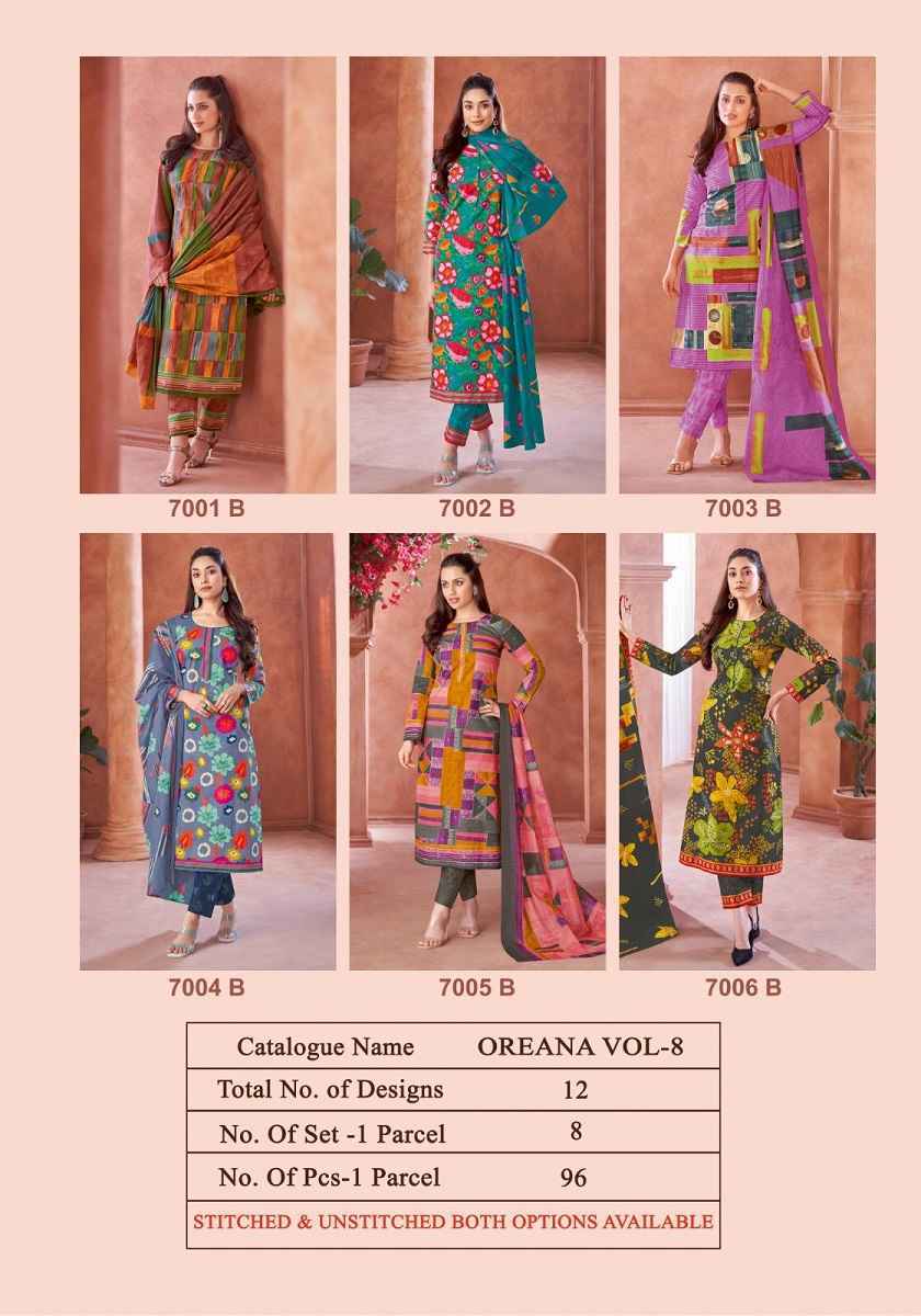 Kala Oreana Vol 8 Cotton Dress Material Wholesale Price ( 12 pcs Catalogue )