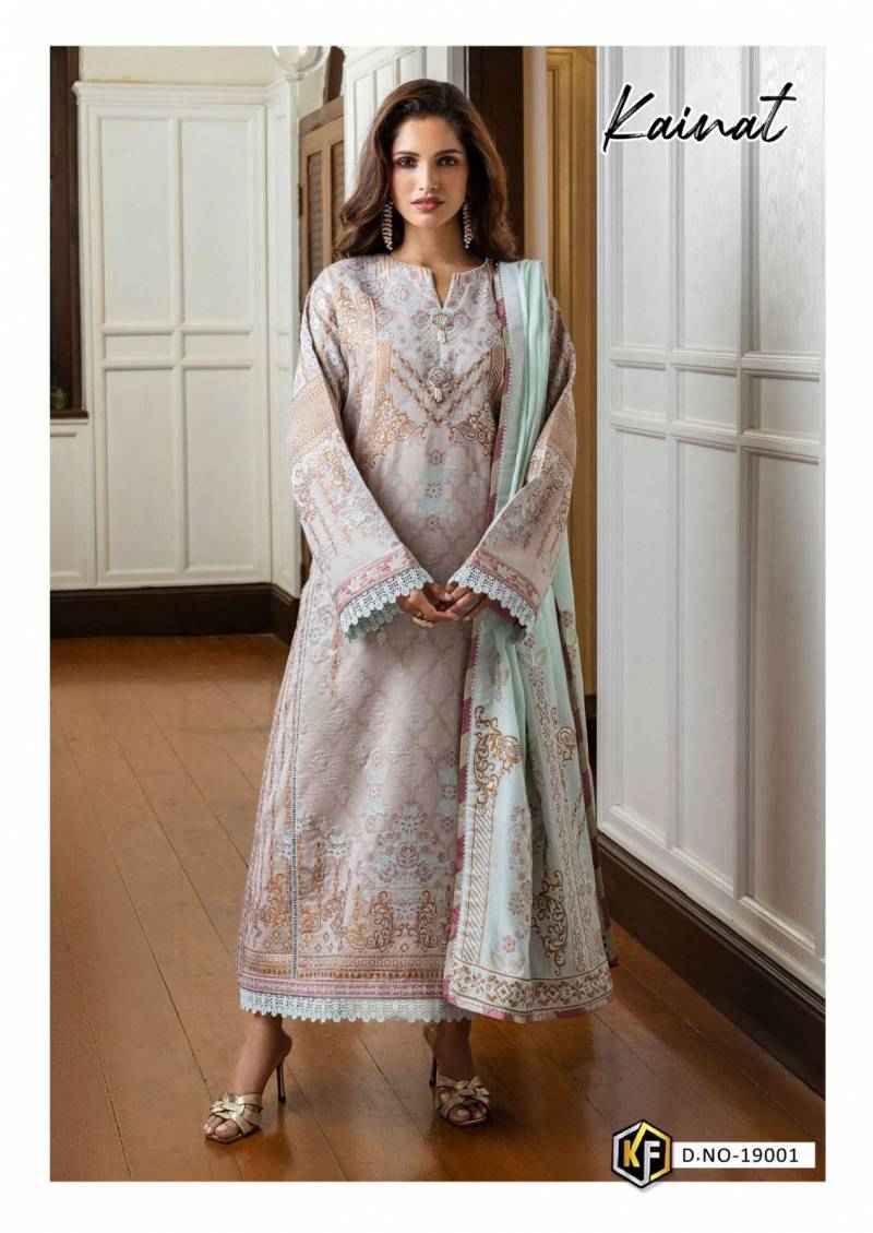 Keval Fab Kainat Vol 19 Heavy Luxury Lawn Pakistani suits ( 6 Pcs Catalogue )
