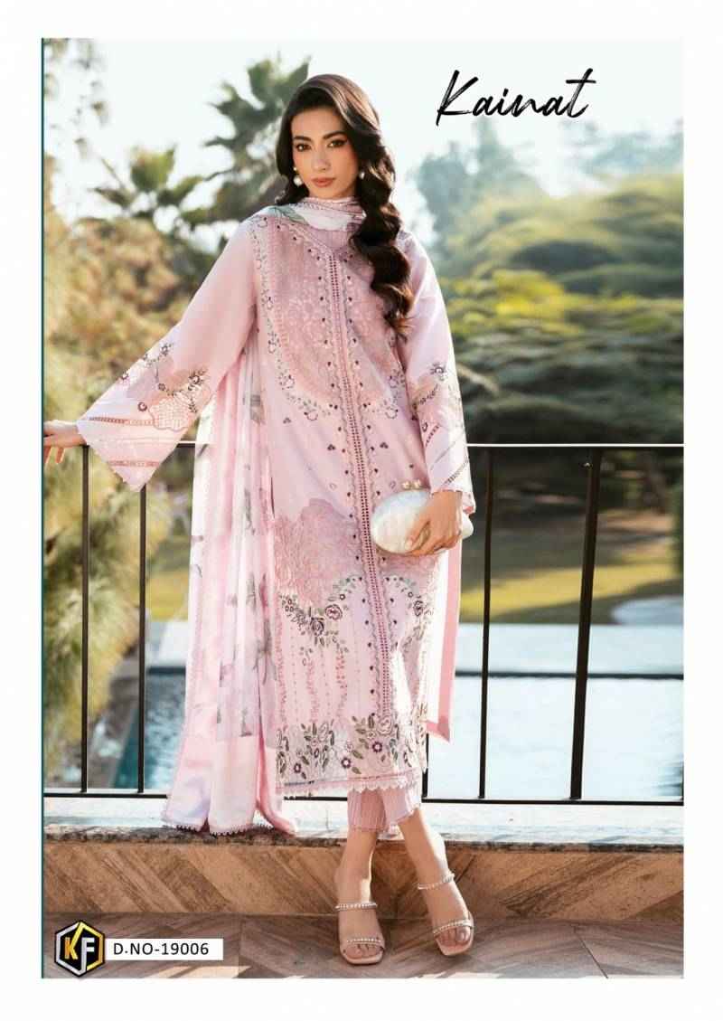 Keval Fab Kainat Vol 19 Heavy Luxury Lawn Pakistani suits ( 6 Pcs Catalogue )