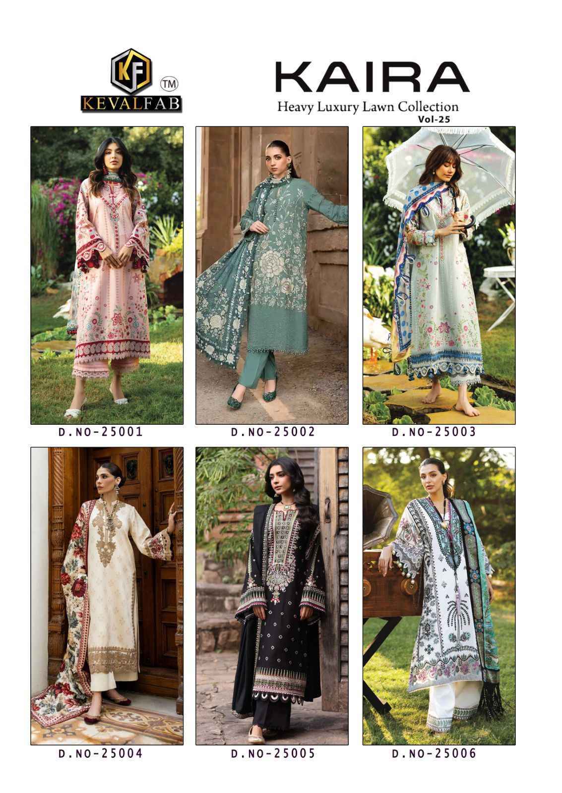 Keval Fab Kaira Vol 25 Cotton Pakistani Suits Wholesale ( 6 pcs Catalogue )