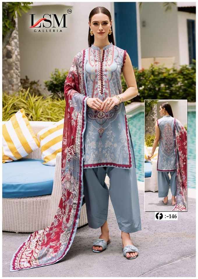 LSM Galleria Firdous Queen Lawn Vol 14 Lawn Cotton Dress Material ( 6 pcs Catalogue )