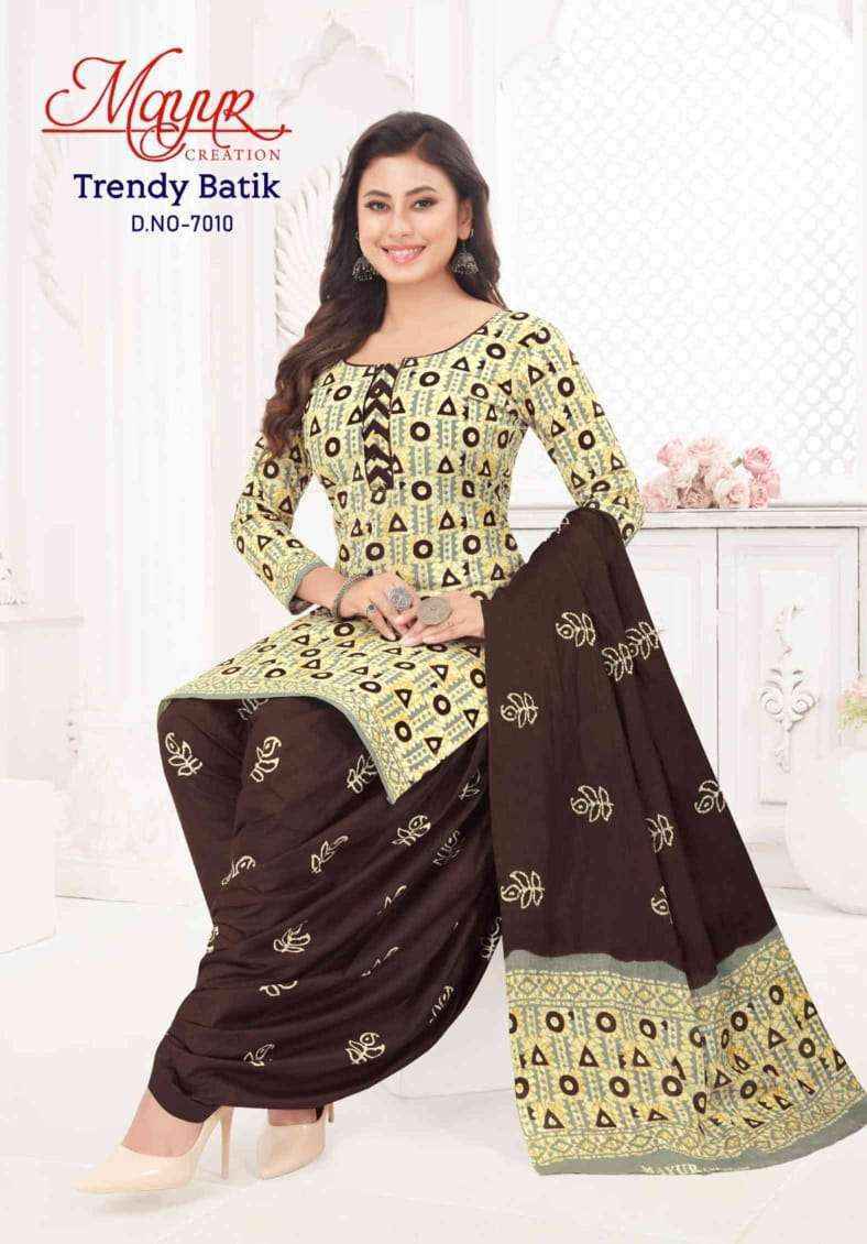Mayur Creation Trendy Batik Vol 7 Cotton Dress Material Wholesale Price ( 10 pcs Catalogue )