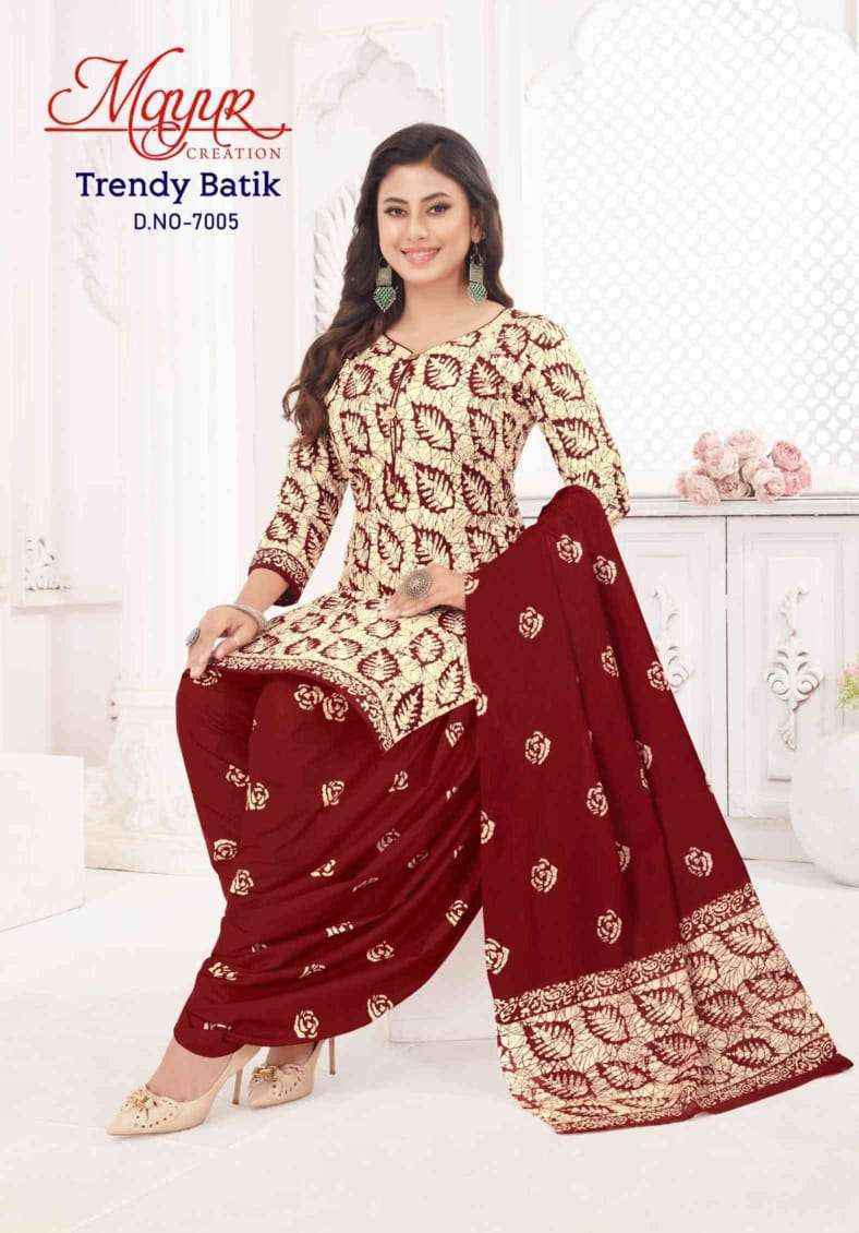 Mayur Creation Trendy Batik Vol 7 Cotton Dress Material Wholesale Price ( 10 pcs Catalogue )
