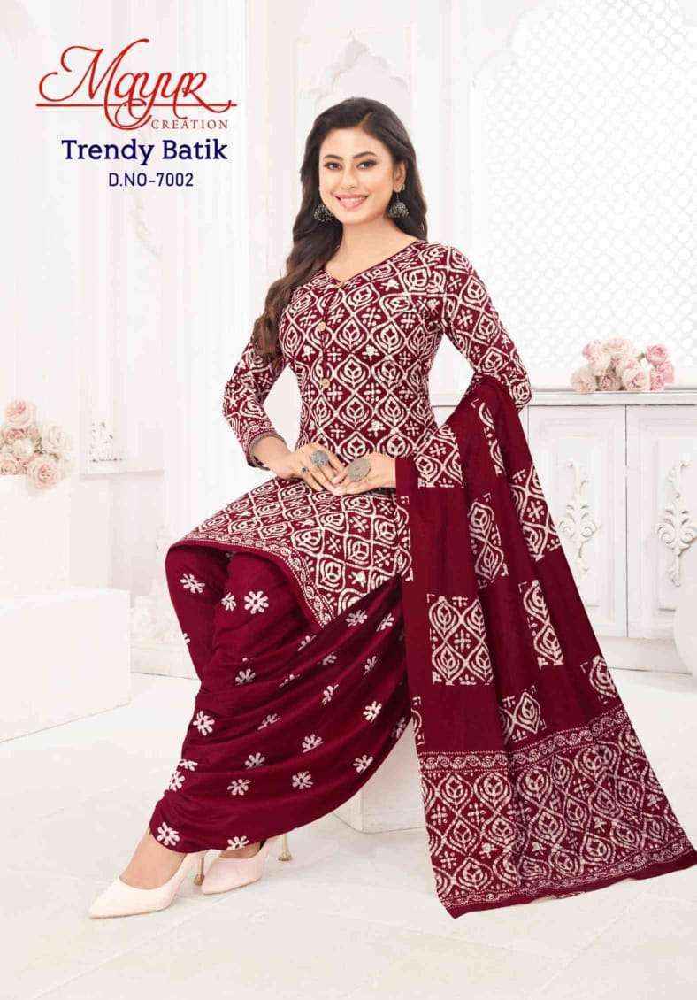 Mayur Creation Trendy Batik Vol 7 Cotton Dress Material Wholesale Price ( 10 pcs Catalogue )