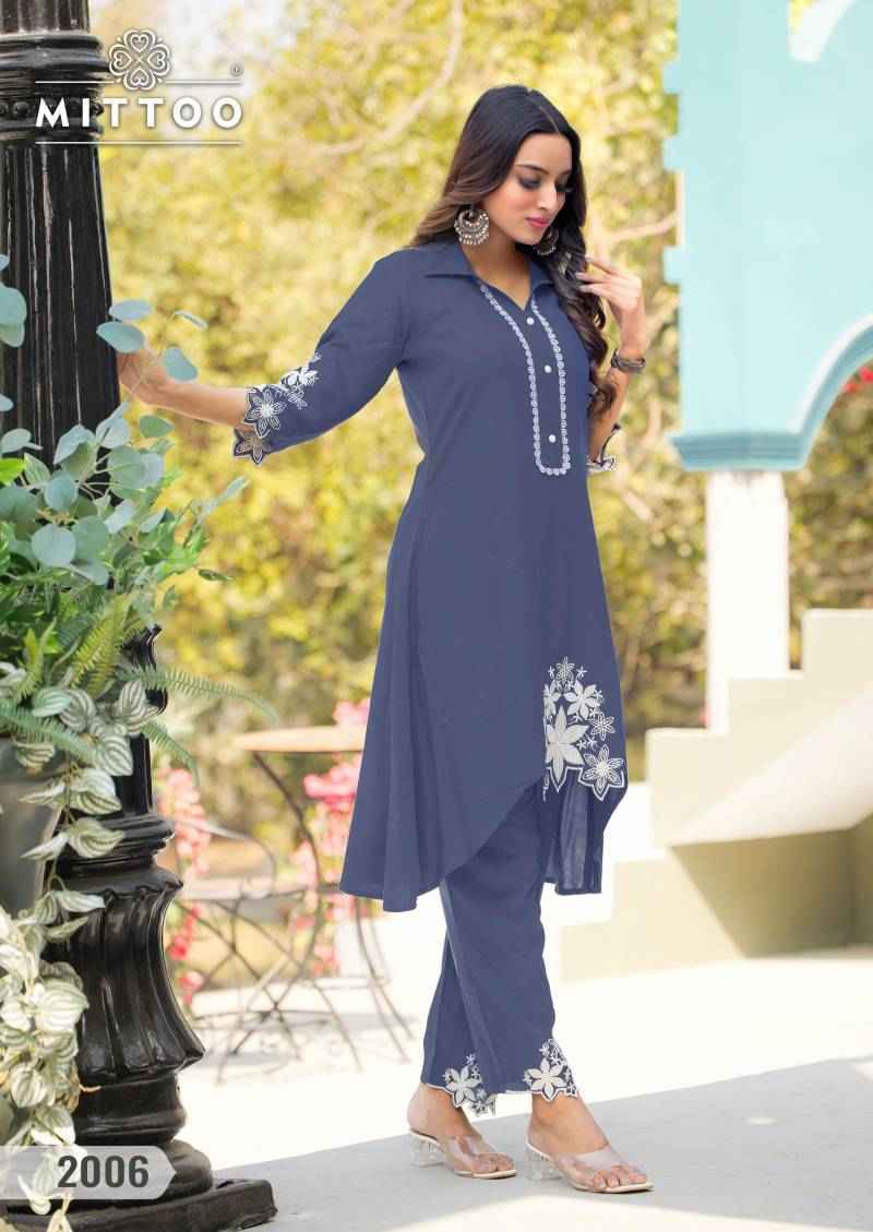Mittoo Fashion Shikha Rayon Fancy Co Ord Set Collection Wholesale Price ( 6 Pcs Catalogue )