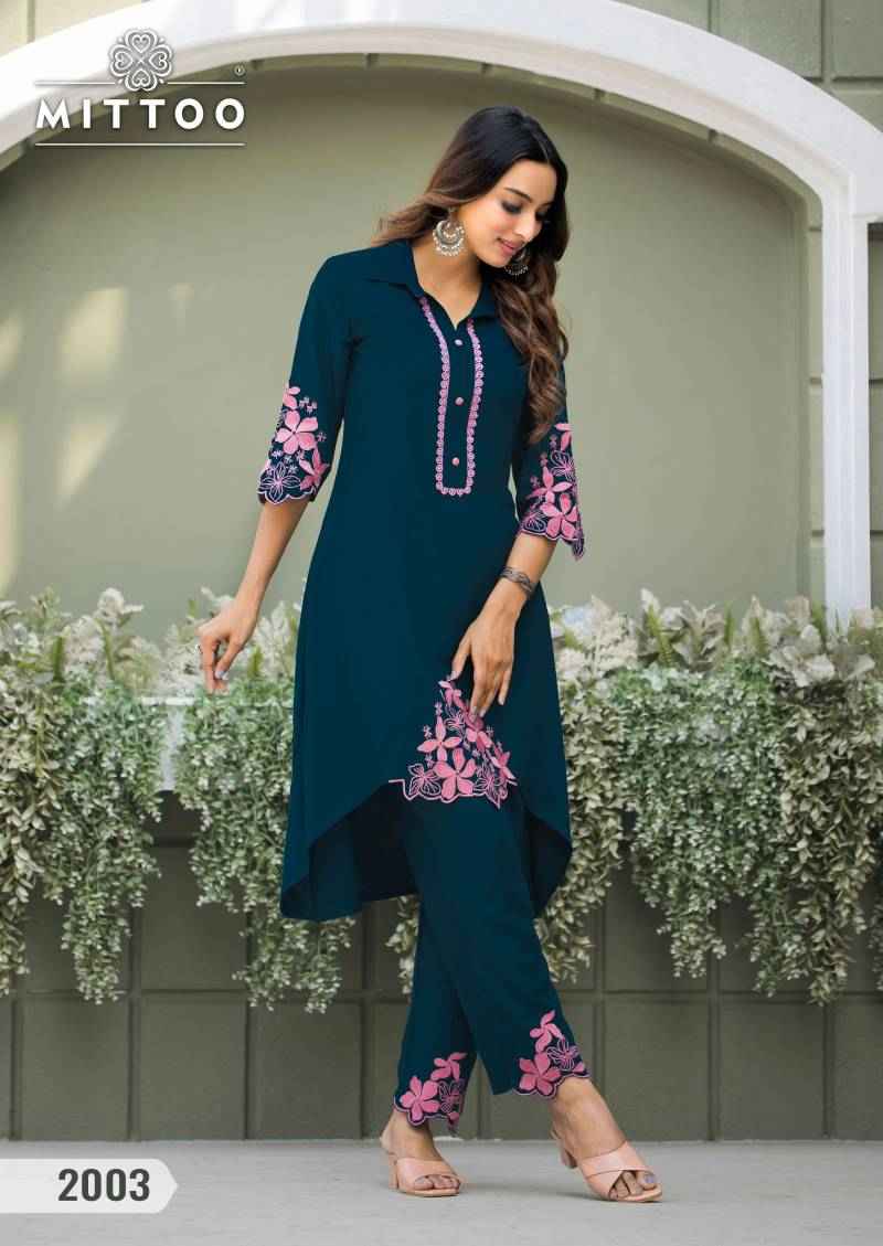 Mittoo Fashion Shikha Rayon Fancy Co Ord Set Collection Wholesale Price ( 6 Pcs Catalogue )