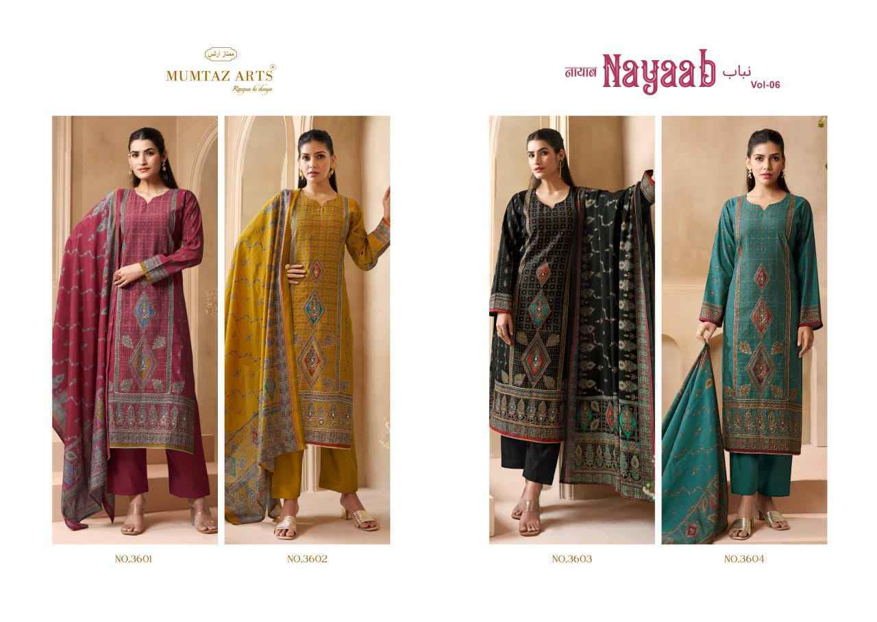 Mumtaz Arts Nayaab Vol 6 Viscose Musline Suits Wholesale Price ( 4 pcs Catalogue )
