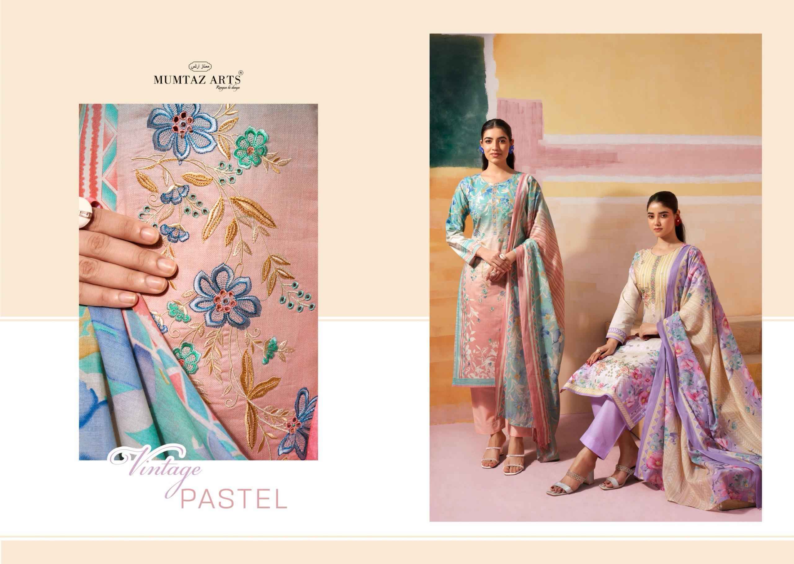 Mumtaz Arts Vintage Pastel Camric Dress Material New Catalog ( 6 pcs Catalogue )