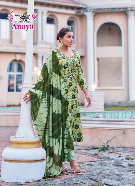 Mystic 9 Anaya Vol-2 Rayon Readymade Suit Wholesale Rate (8 pcs Catalogue)