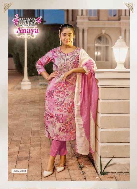 Mystic 9 Anaya Vol-2 Rayon Readymade Suit Wholesale Rate (8 pcs Catalogue)