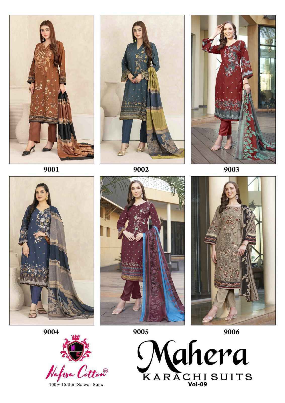 Nafisa Mahera Vol 9 Cotton Pakistani Suits ( 6 pcs Catalogue )