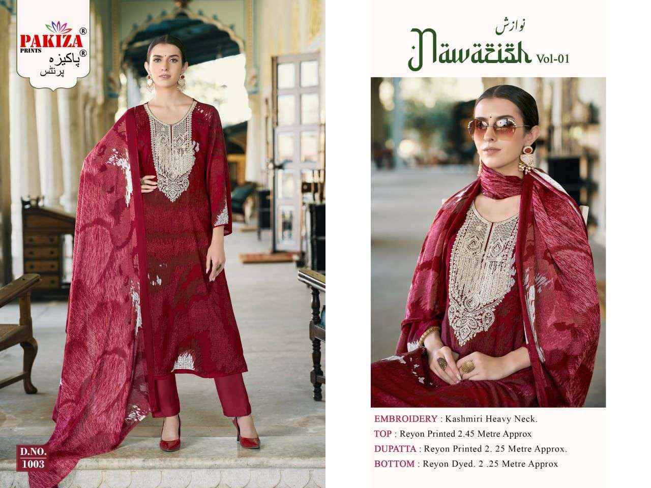 Pakiza Prints Nawazish Vol 1 Fancy Rayon Dress Material ( 4 Pcs Catalogue )