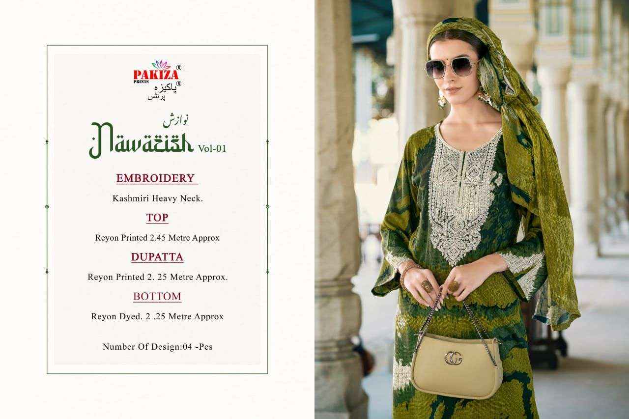Pakiza Prints Nawazish Vol 1 Fancy Rayon Dress Material ( 4 Pcs Catalogue )