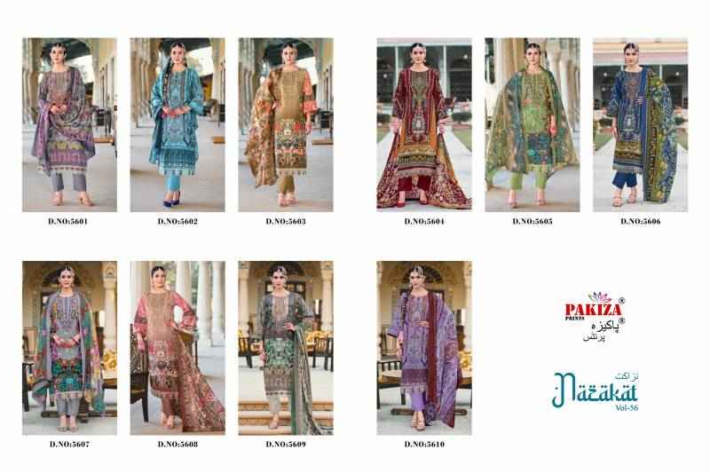 Pakiza Prints Nazakat Vol 56 Kashmiri Lawn Pakistani Suits ( 10 Pcs Catalogue )