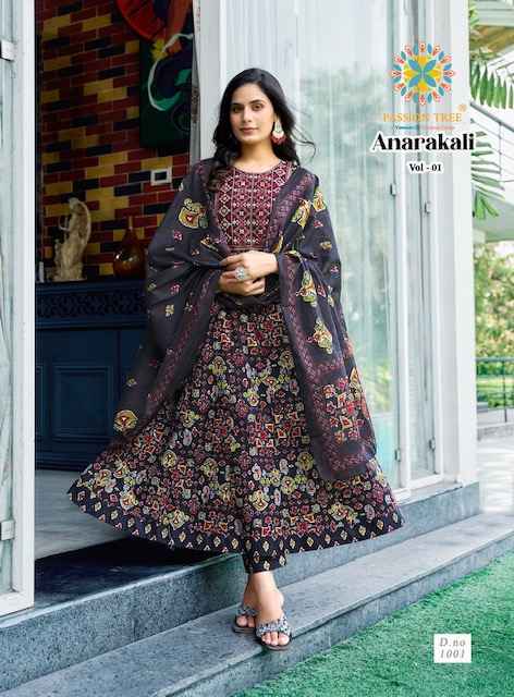 Passion Tree Anarkali Vol 1 Cotton Kurti Combo Set Wholesale Rate ( 8 Pcs Catalog )