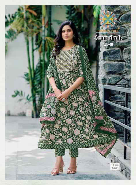 Passion Tree Anarkali Vol 1 Cotton Kurti Combo Set Wholesale Rate ( 8 Pcs Catalog )