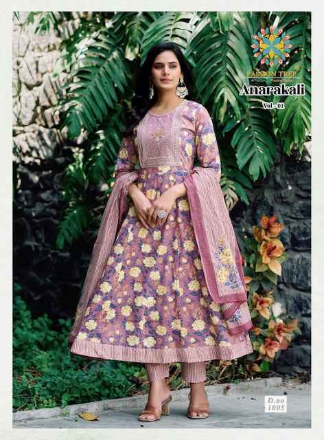 Passion Tree Anarkali Vol 1 Cotton Kurti Combo Set Wholesale Rate ( 8 Pcs Catalog )