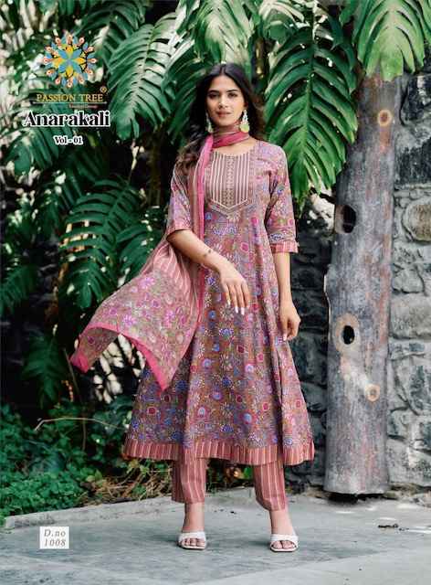 Passion Tree Anarkali Vol 1 Cotton Kurti Combo Set Wholesale Rate ( 8 Pcs Catalog )