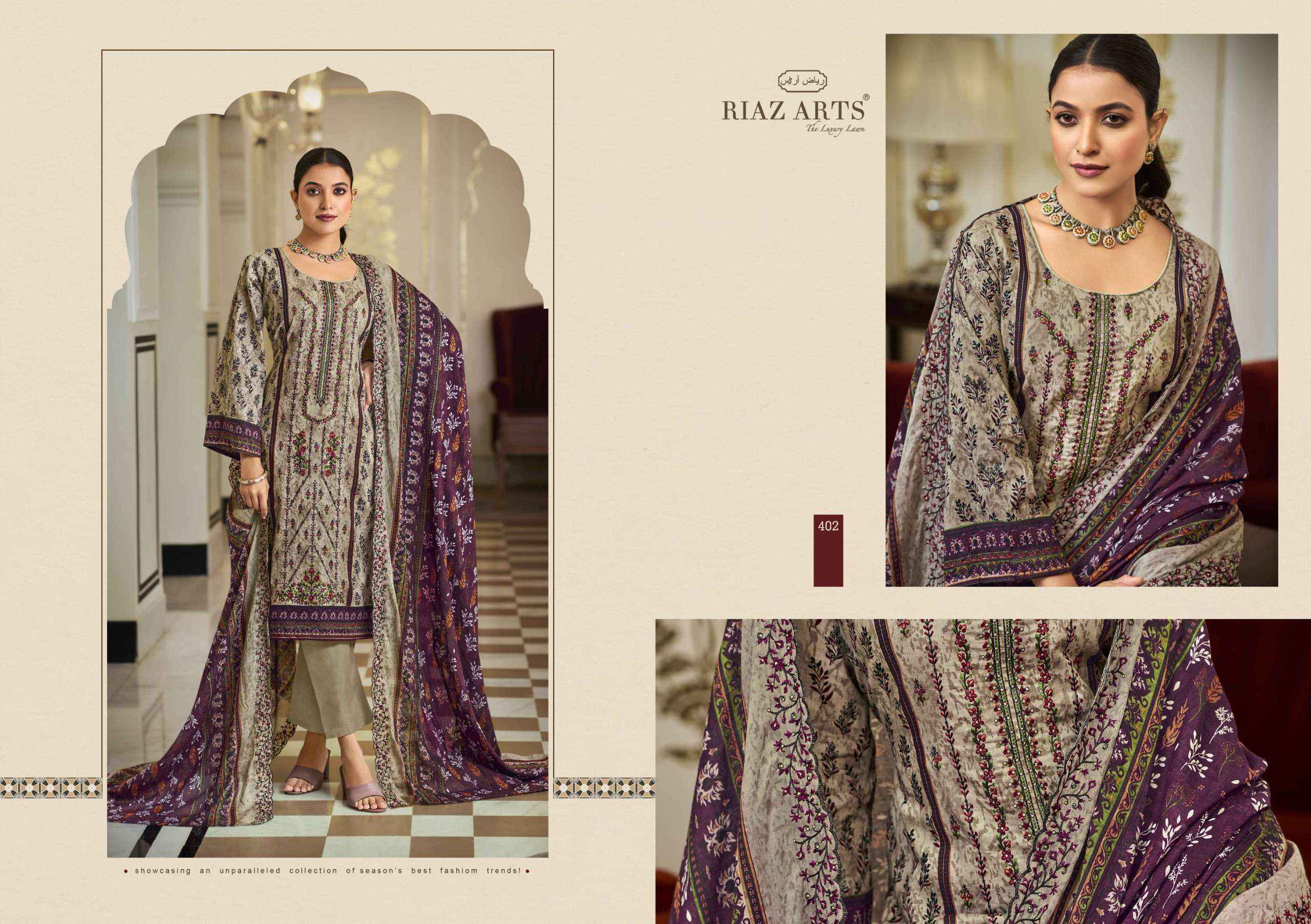 Riaz Arts Bin Saeed Hit List Lawn Cotton Pakistani Suits ( 6 Pcs Catalogue )