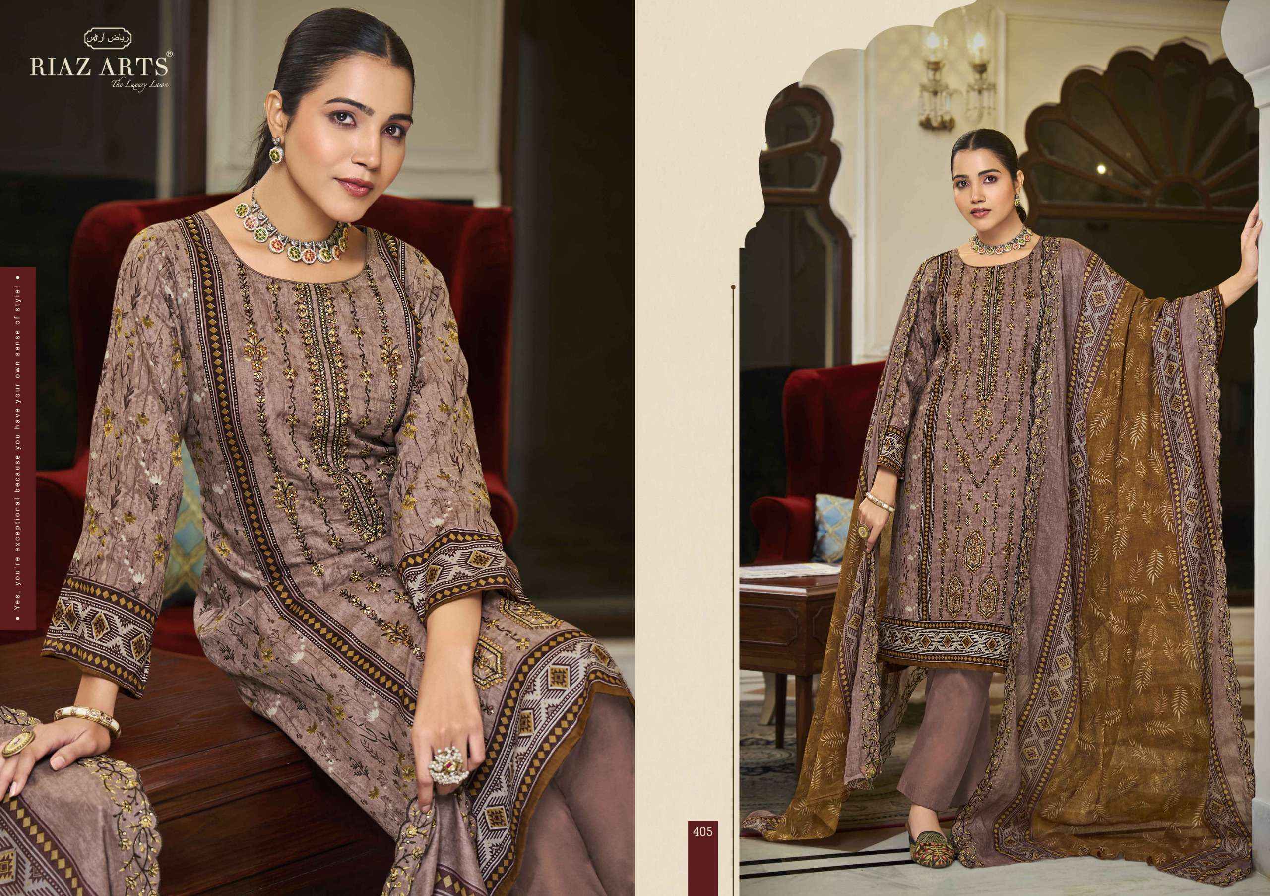 Riaz Arts Bin Saeed Hit List Lawn Cotton Pakistani Suits ( 6 Pcs Catalogue )