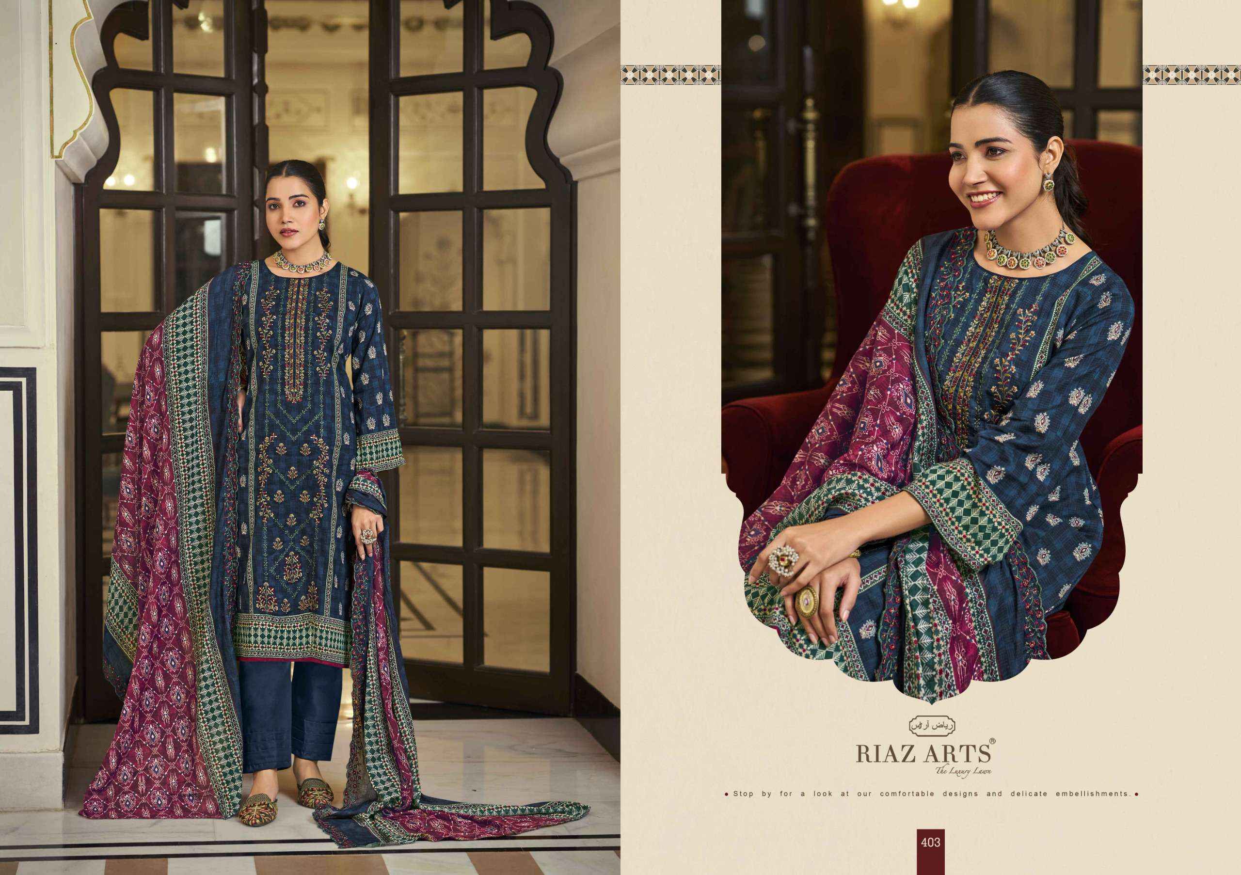 Riaz Arts Bin Saeed Hit List Lawn Cotton Pakistani Suits ( 6 Pcs Catalogue )