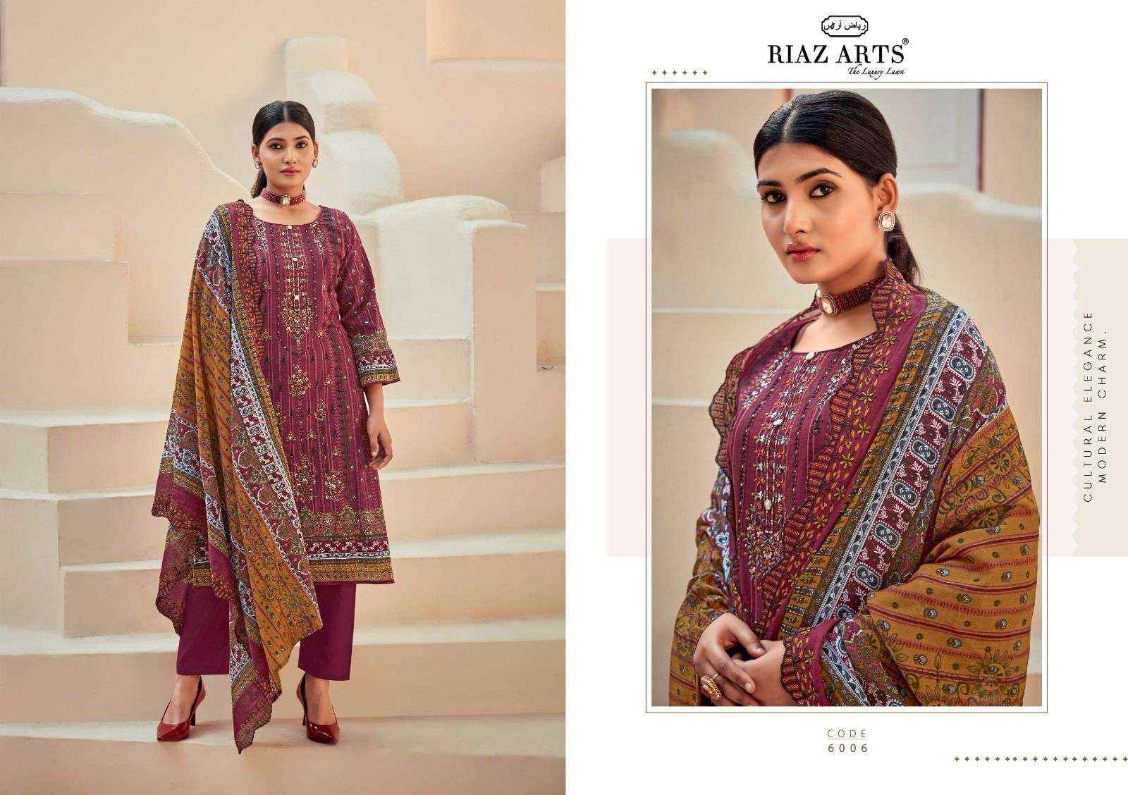 Riaz Arts Bin Saeed Vol 6 Pure Cotton Salwar Suits ( 8 Pcs Catalogue )