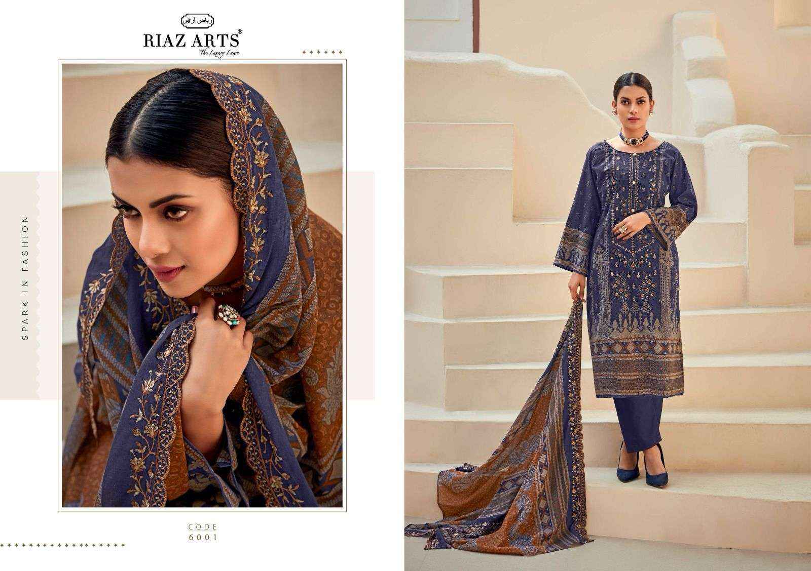 Riaz Arts Bin Saeed Vol 6 Pure Cotton Salwar Suits ( 8 Pcs Catalogue )
