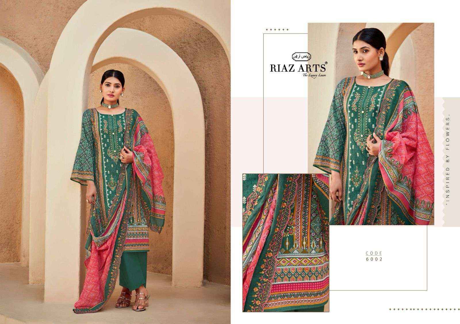 Riaz Arts Bin Saeed Vol 6 Pure Cotton Salwar Suits ( 8 Pcs Catalogue )