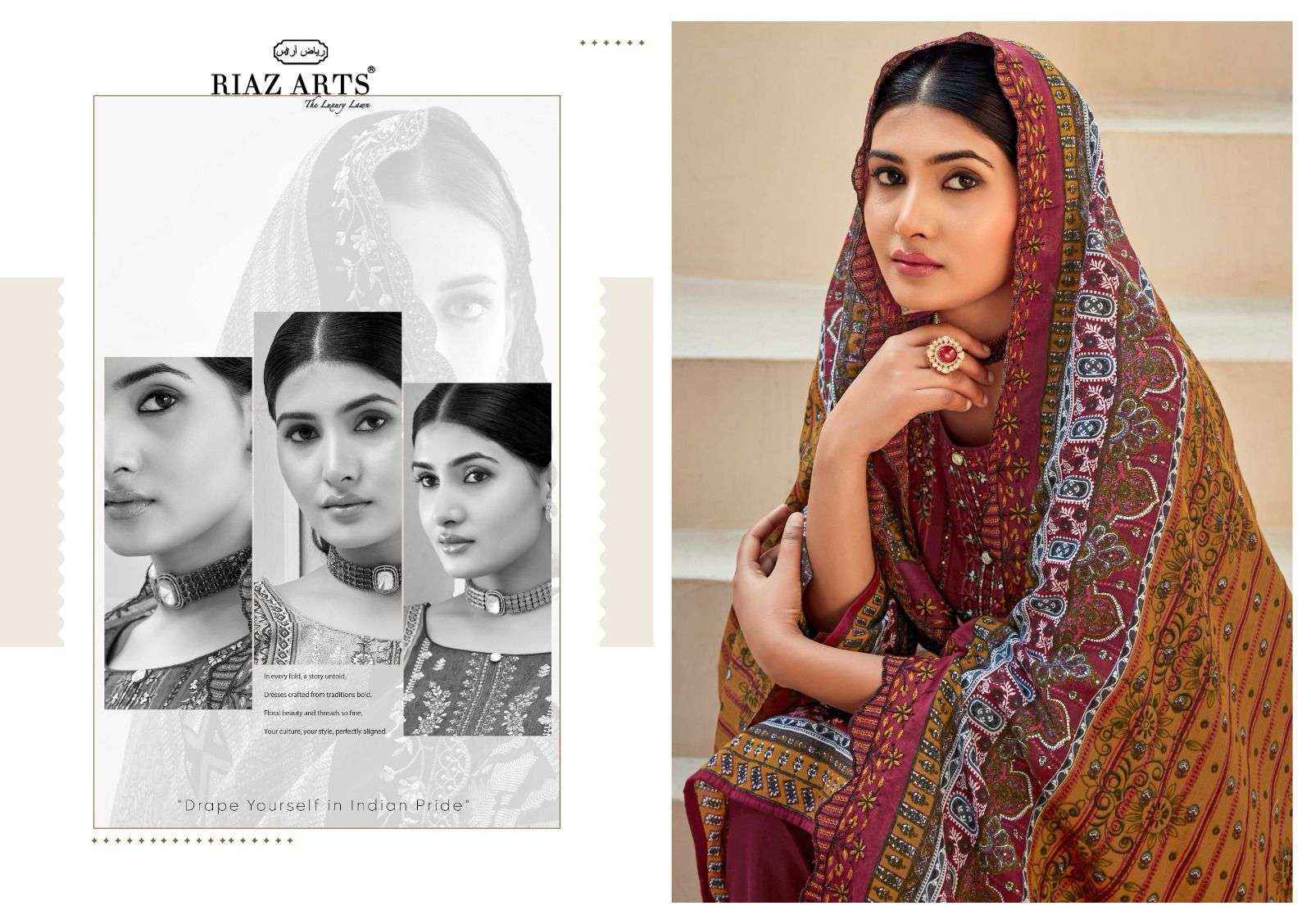 Riaz Arts Bin Saeed Vol 6 Pure Cotton Salwar Suits ( 8 Pcs Catalogue )