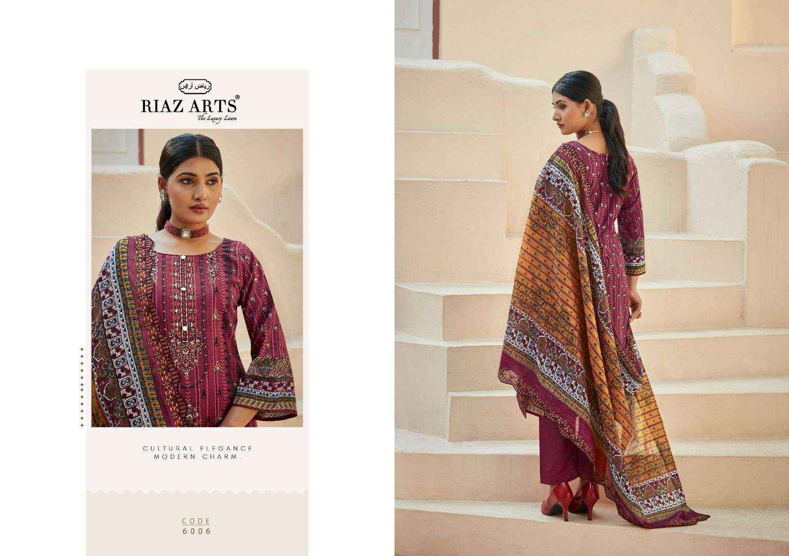 Riaz Arts Bin Saeed Vol 6 Pure Cotton Salwar Suits ( 8 Pcs Catalogue )