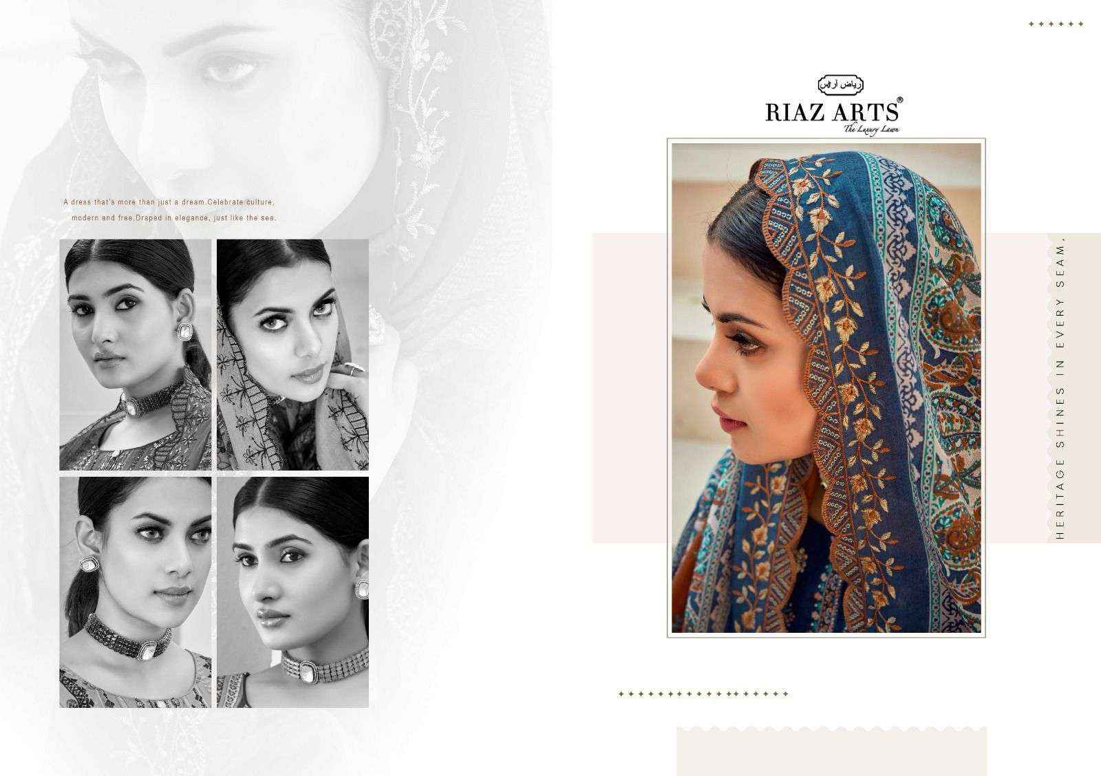 Riaz Arts Bin Saeed Vol 6 Pure Cotton Salwar Suits ( 8 Pcs Catalogue )