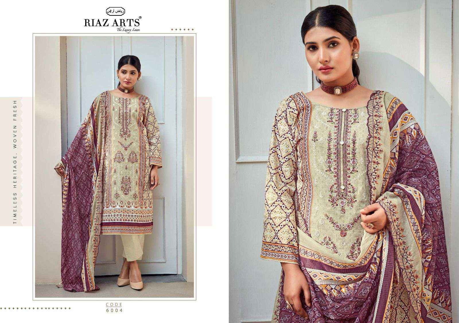 Riaz Arts Bin Saeed Vol 6 Pure Cotton Salwar Suits ( 8 Pcs Catalogue )