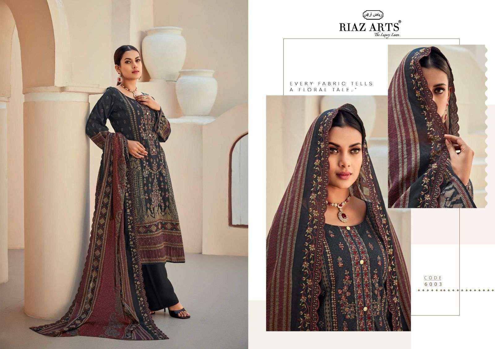 Riaz Arts Bin Saeed Vol 6 Pure Cotton Salwar Suits ( 8 Pcs Catalogue )