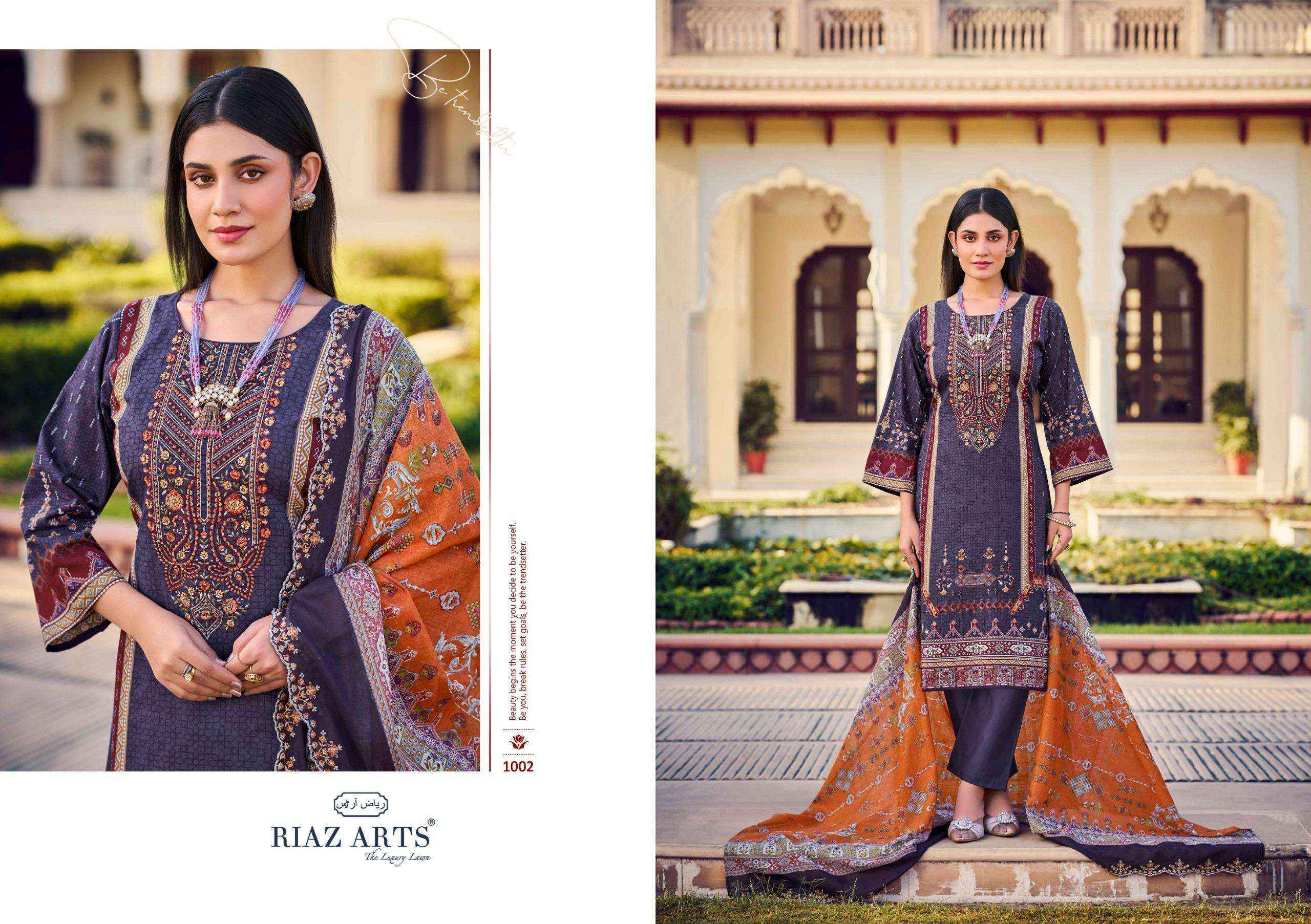 Riaz Arts Bin Saeed Vol 7 Cotton Salwar Kameez Wholesale Rate ( 6 Pcs Catalog )
